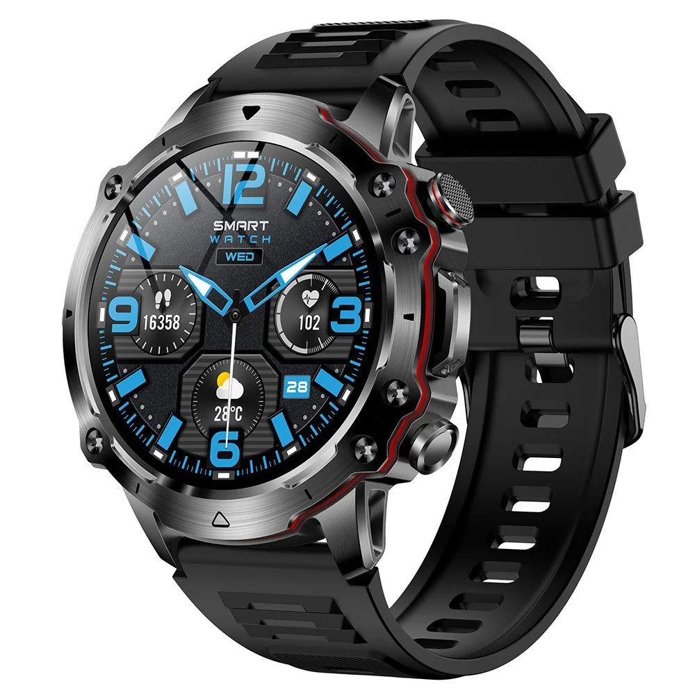 V91 Outdoor Waterproof Anti-drop 1.52-inch Smart Watch Bluetooth-compatible Calling Health Monitoring Sports Smart Bracelet - Black - 1