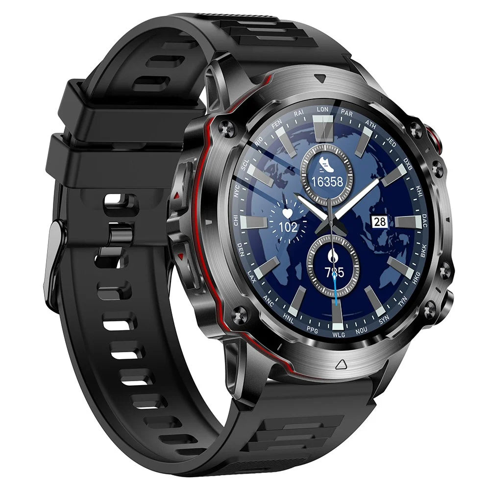 V91 Outdoor Waterproof Anti-drop 1.52-inch Smart Watch Bluetooth-compatible Calling Health Monitoring Sports Smart Bracelet - Black - 2