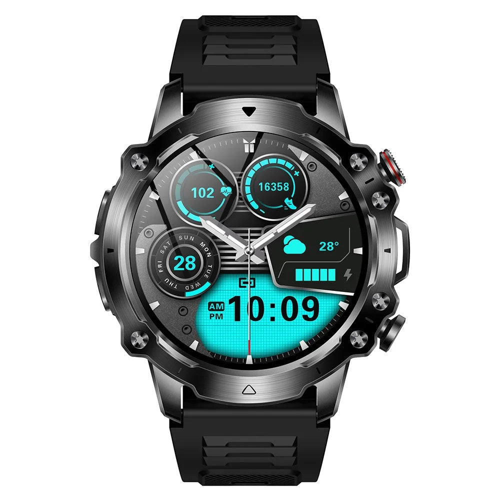 V91 Outdoor Waterproof Anti-drop 1.52-inch Smart Watch Bluetooth-compatible Calling Health Monitoring Sports Smart Bracelet - Black - 3