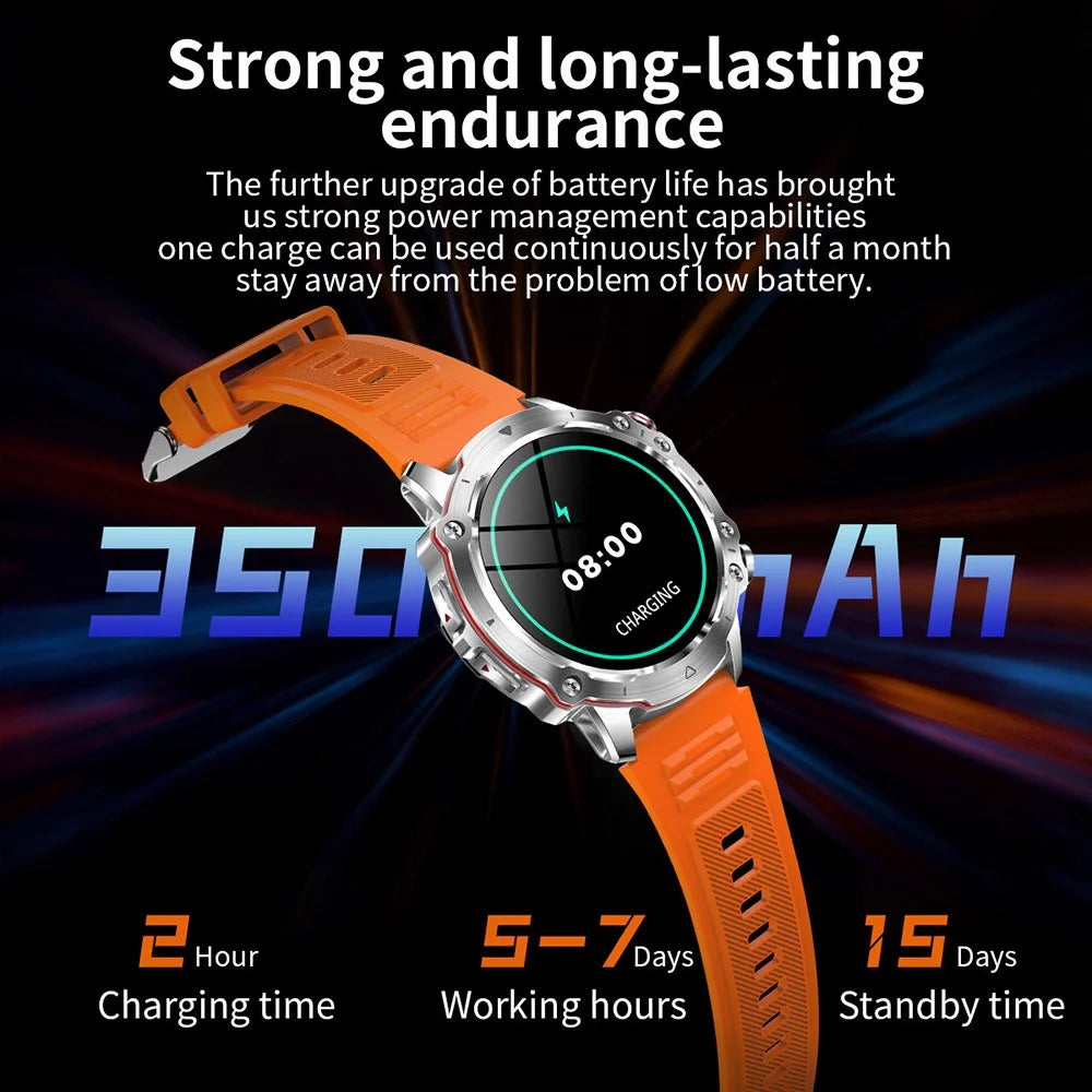 V91 Outdoor Waterproof Anti-drop 1.52-inch Smart Watch Bluetooth-compatible Calling Health Monitoring Sports Smart Bracelet - Black - 5