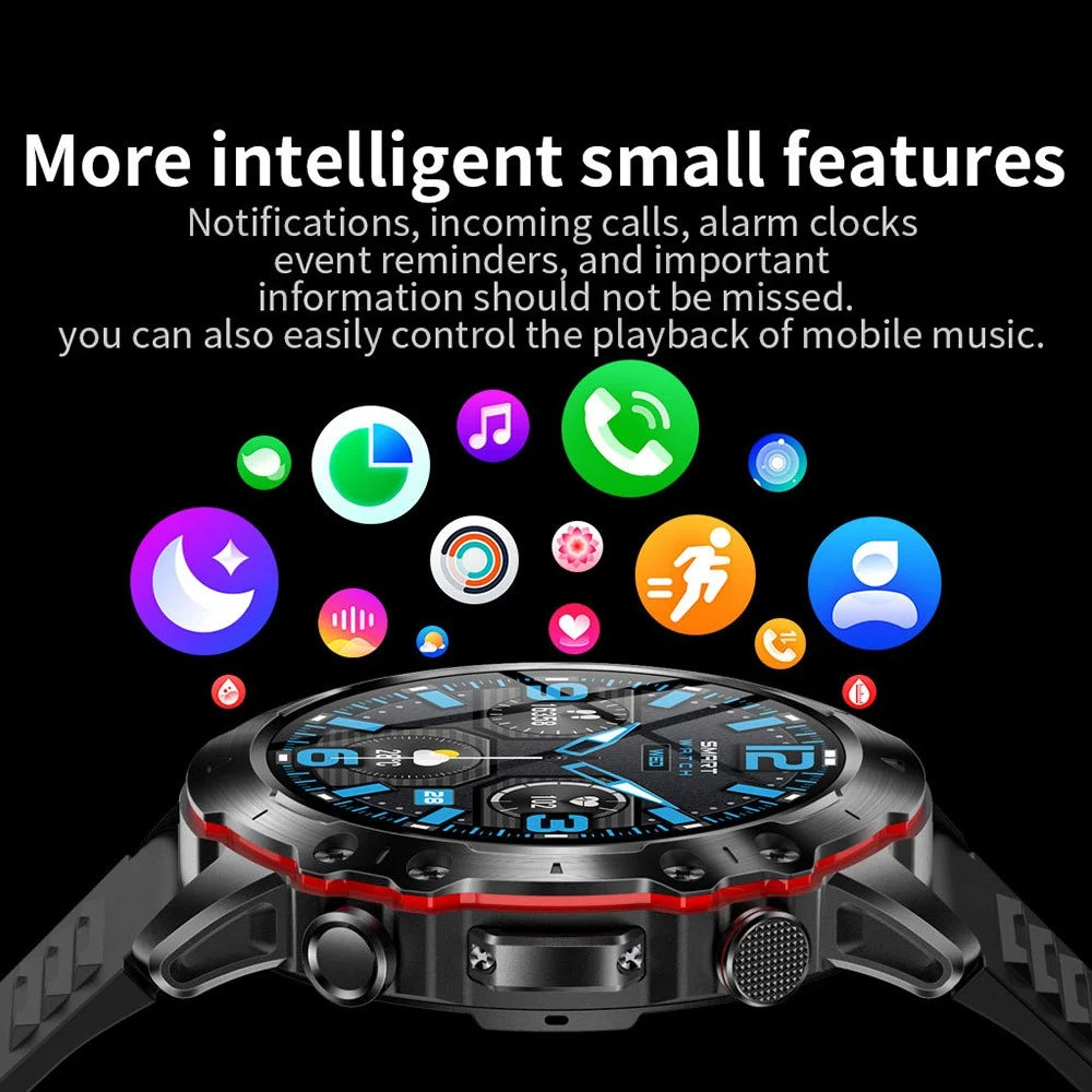 V91 Outdoor Waterproof Anti-drop 1.52-inch Smart Watch Bluetooth-compatible Calling Health Monitoring Sports Smart Bracelet - Black - 7