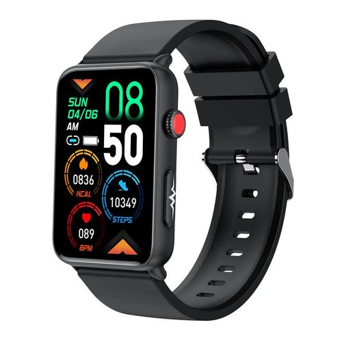 ET620 1.57 inch Electric Watch with ECG Temperature Heart Rate Monitoring Bluetooth-compatible Talk IP67 Waterproof Smart Bracelet, TPU Strap - Black - 1