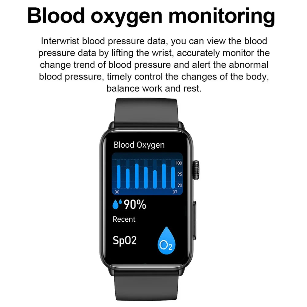 ET620 1.57 inch Electric Watch with ECG Temperature Heart Rate Monitoring Bluetooth-compatible Talk IP67 Waterproof Smart Bracelet, TPU Strap - Black - 4