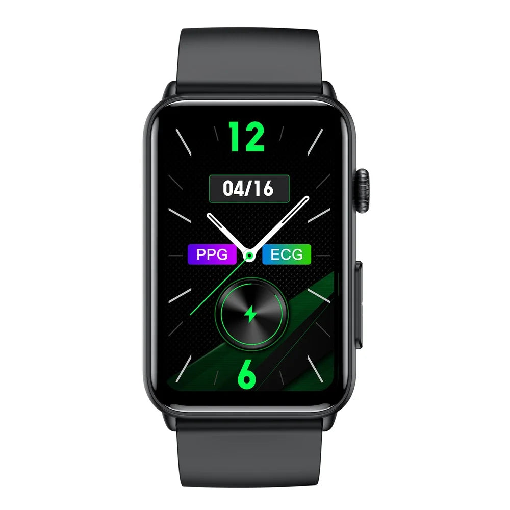ET620 1.57 inch Smart Watch Bluetooth-compatible Call IP67 Waterproof Electric Bracelet with ECG Temperature Heart Rate Monitoring, Leather Strap - Black - 2