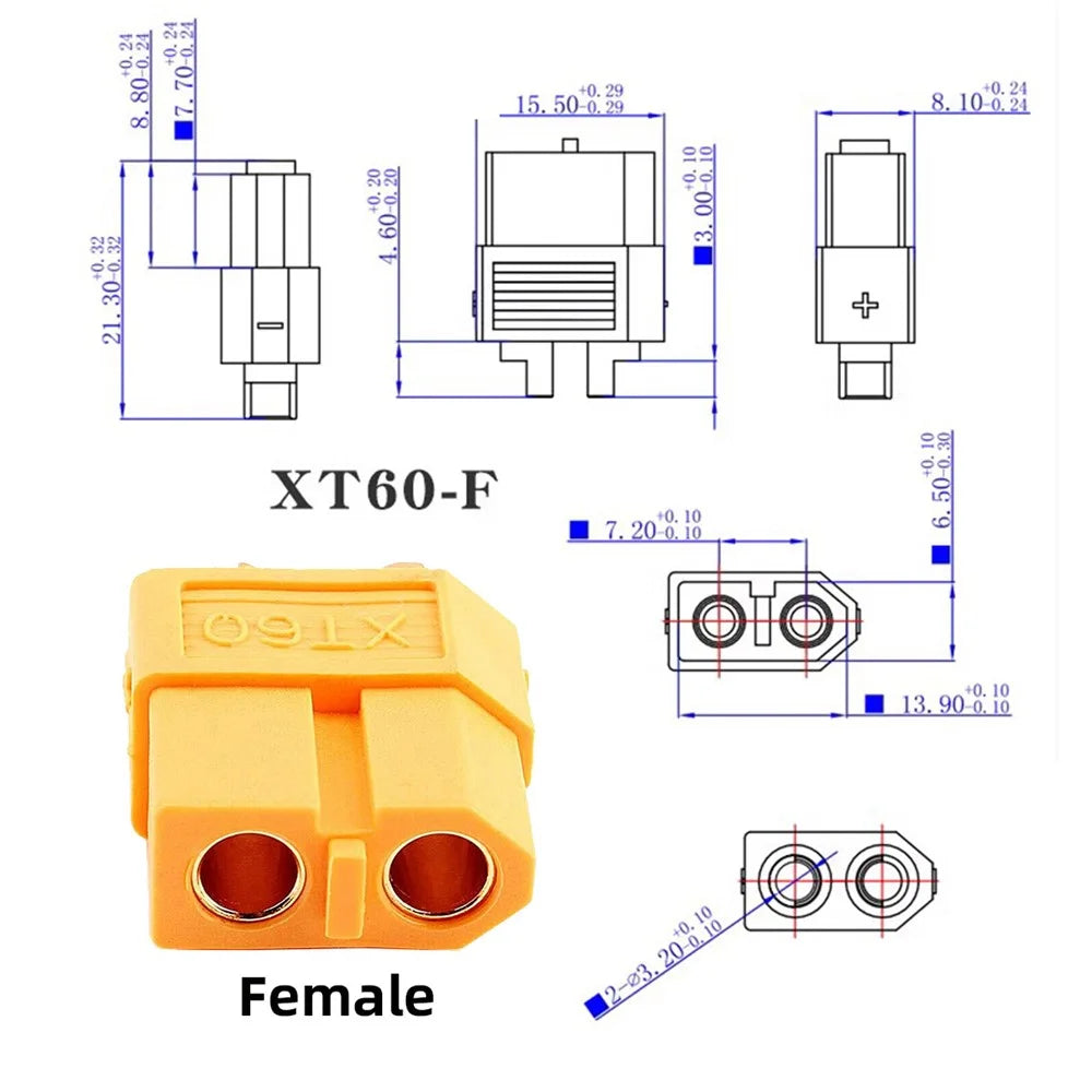 PW-052-FF XT60 0.5m Power Cable Female to Female 12AWG Extension Cord Connector for RC Battery Power Station - 4