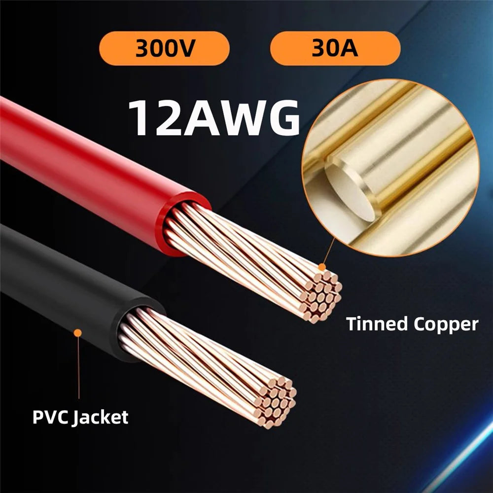 PW-052-MM XT60 0.5m Extension Cable 12AWG Male to Male Connector for RC Battery Power Station - 3
