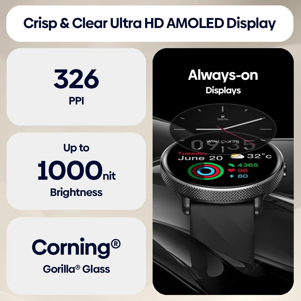 ZEBLAZE GTR 3 Pro 1.43" AMOLED Display Bluetooth-compatible Talk Smart Watch Multi Sports Mode Fitness Watch - Black - 4