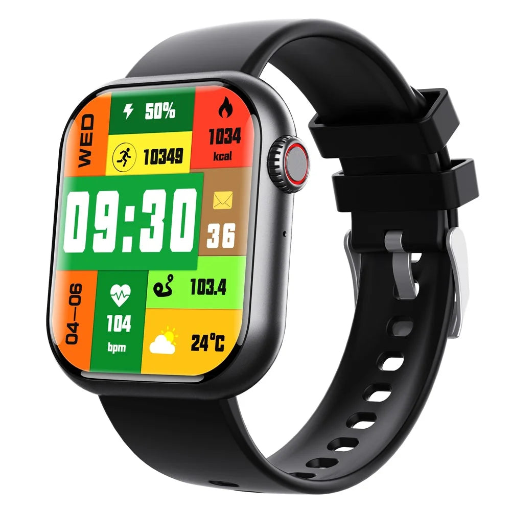 F108 1.91-inch Square Screen Bluetooth-compatible Call Sports Bracelet Heart Rate Monitor Smart Watch, Silicone Strap - Black - 2