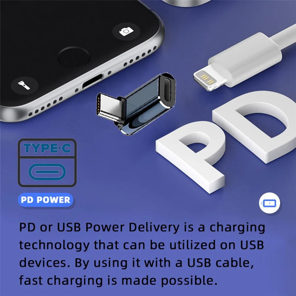 U2-058-LT018 Up Down Angled Design USB-C Male to 8Pin Female Converter Adapter Support 480Mbps Data Transfer - 2