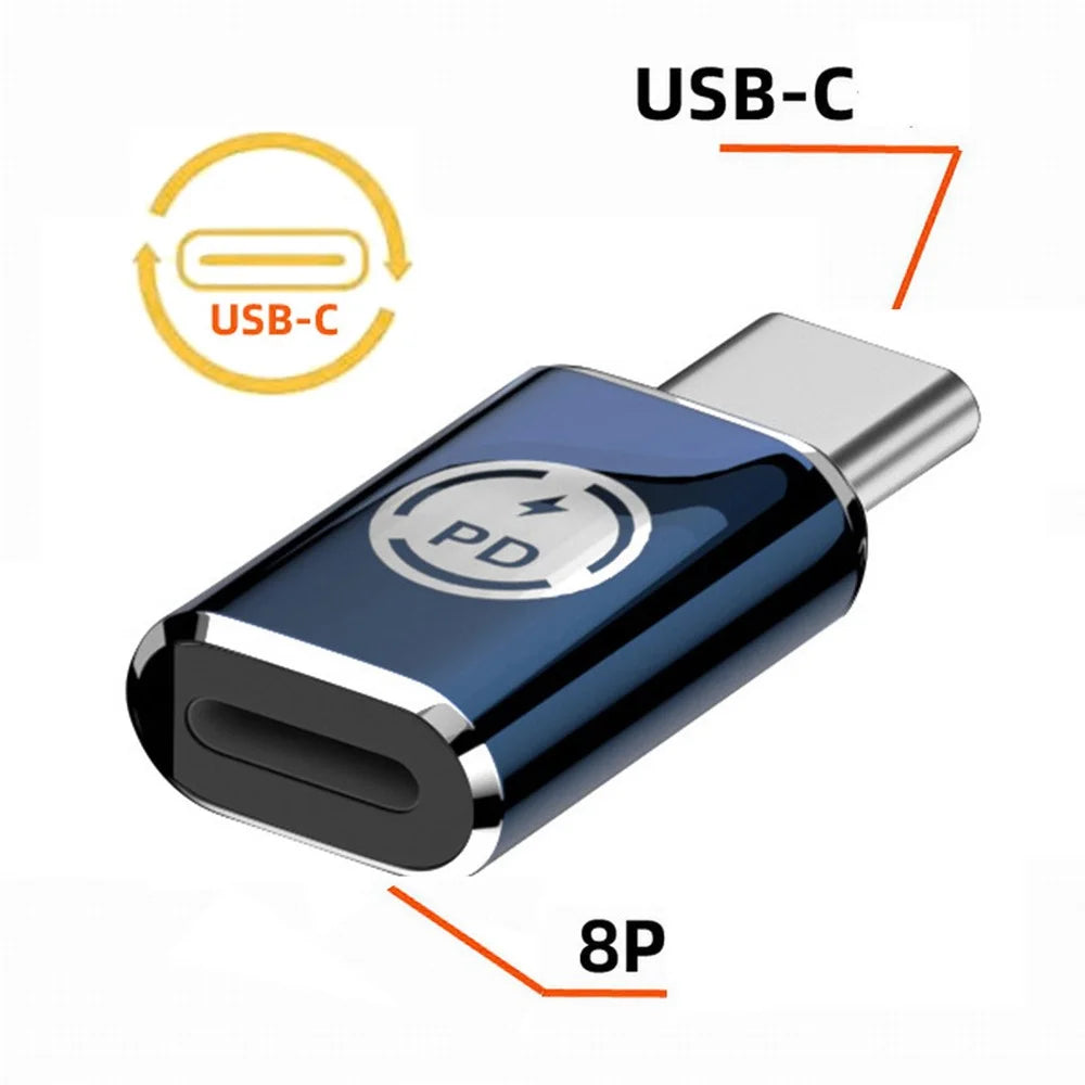 U2-058-LT019 480Mbps USB-C Male to iP Female Converter High Speed Adapter for iPhone Type-C Devices - 3