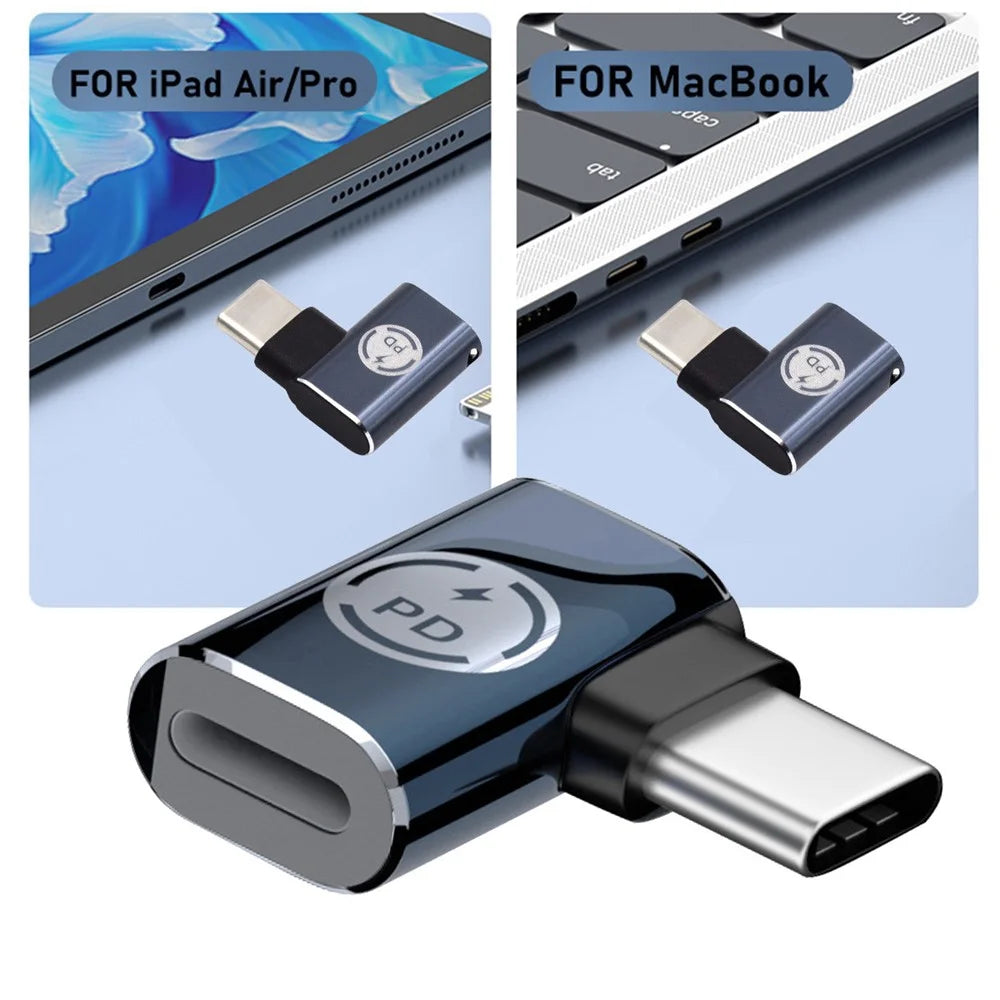 U2-058-LT017 Angled Design USB-C Male to 8Pin Female Converter 480Mbps Data Adapter for iPhone Type-C Tablet - 3