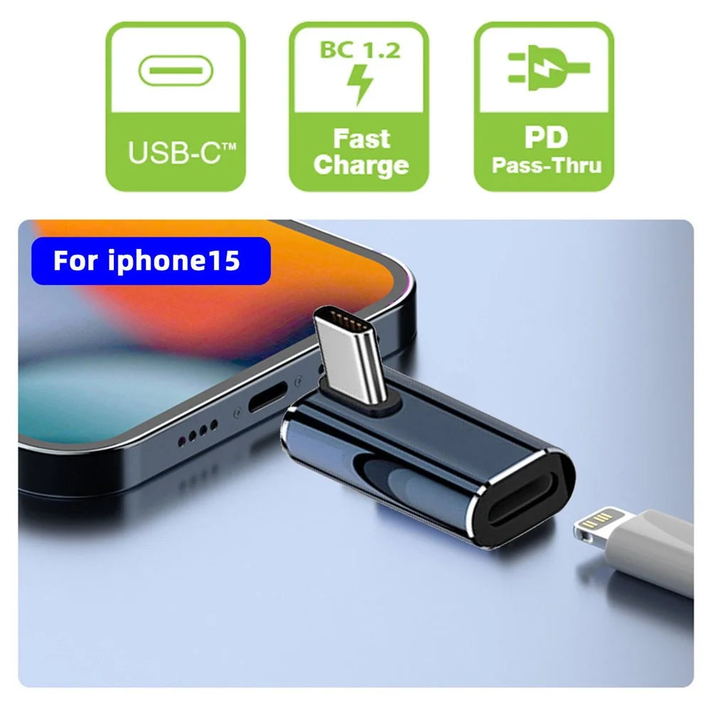 U2-058-LT016 USB-C Male to 8Pin Female 27W Power Adapter Angled Metal Connector - 7