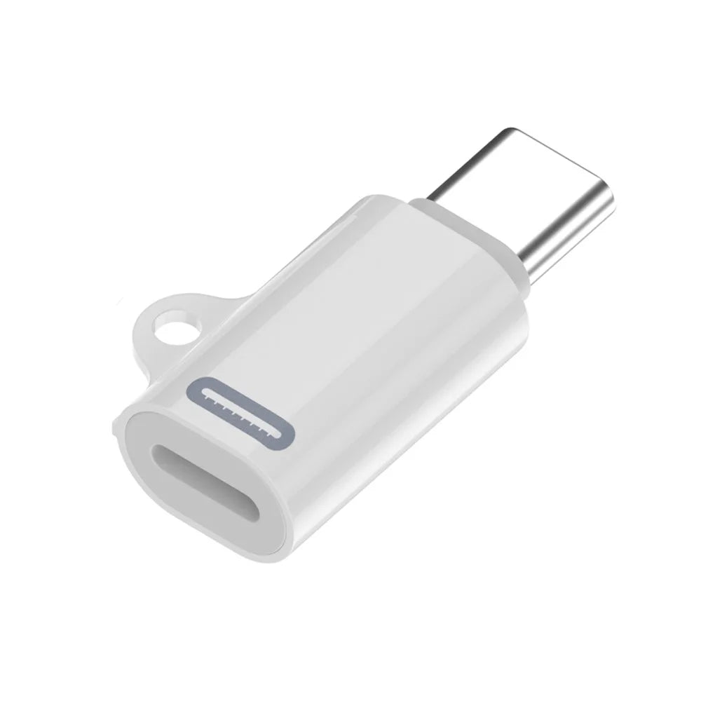 Compatible with iPhone 15 Series 8Pin Female to Type-C Male Adapter 27W PD Fast Charing Adapter with Hook - 1