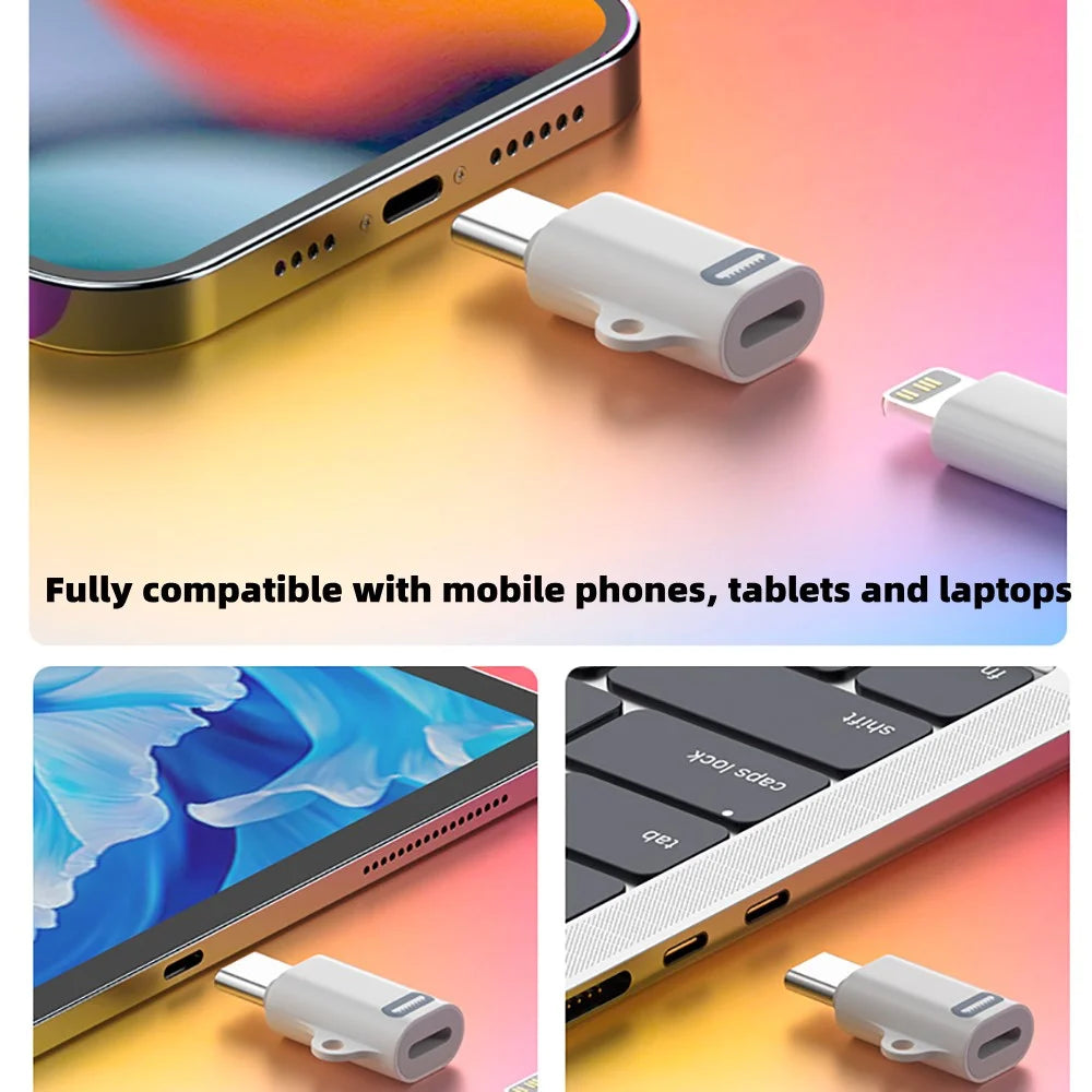 Compatible with iPhone 15 Series 8Pin Female to Type-C Male Adapter 27W PD Fast Charing Adapter with Hook - 6