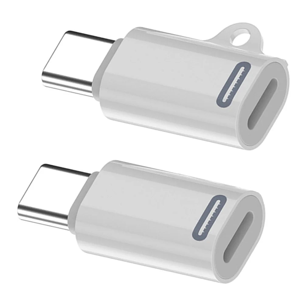 U2-058-LT020 2PCS Type C Male to iP Female 27W Power 480Mbps Data Adapter for Phone Tablet Laptop - 1