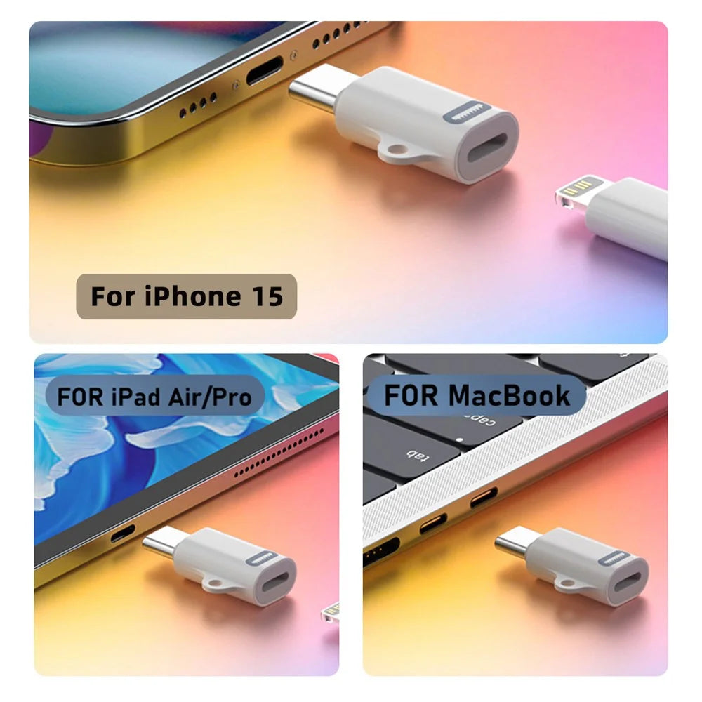 U2-058-LT020 2PCS Type C Male to iP Female 27W Power 480Mbps Data Adapter for Phone Tablet Laptop - 3