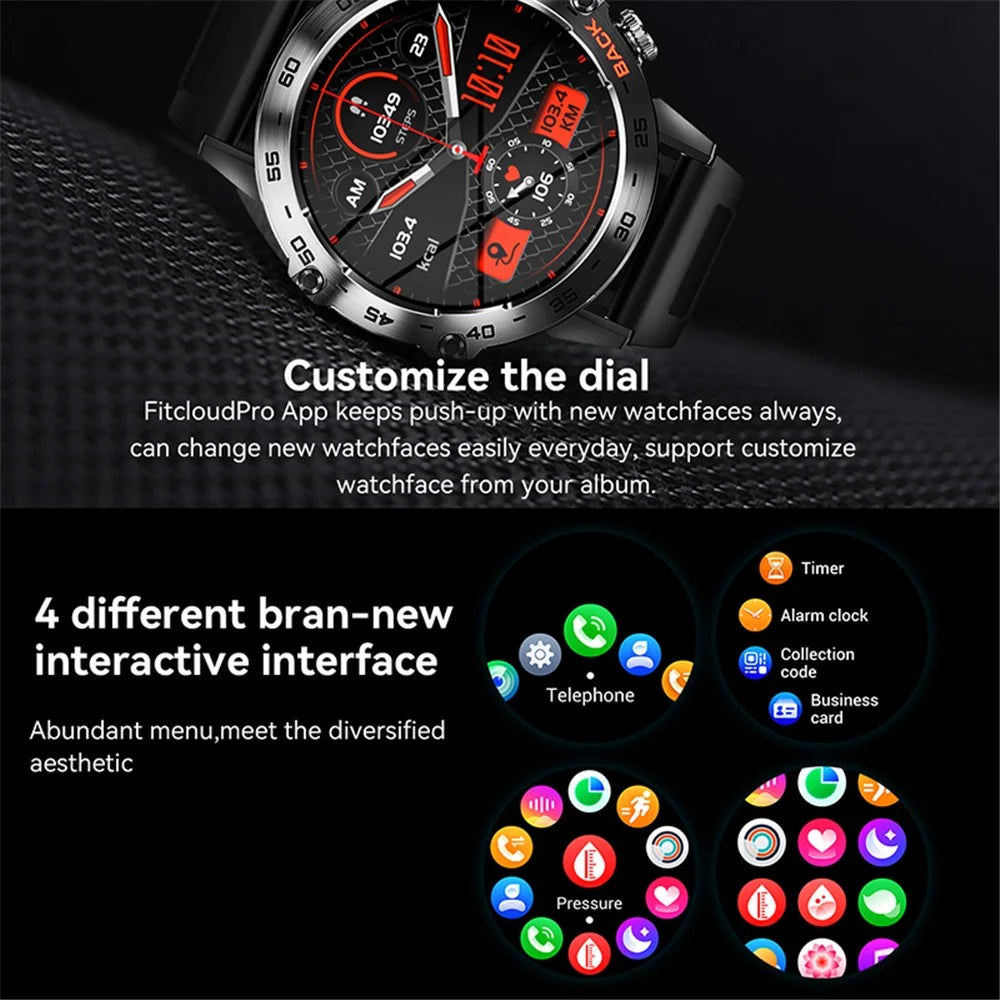 K52 1.39 inch IPS Display Smart Watch Heart Rate Monitor Bluetooth-Compatible Talk Long Standby Sports Bracelet - Black - 7