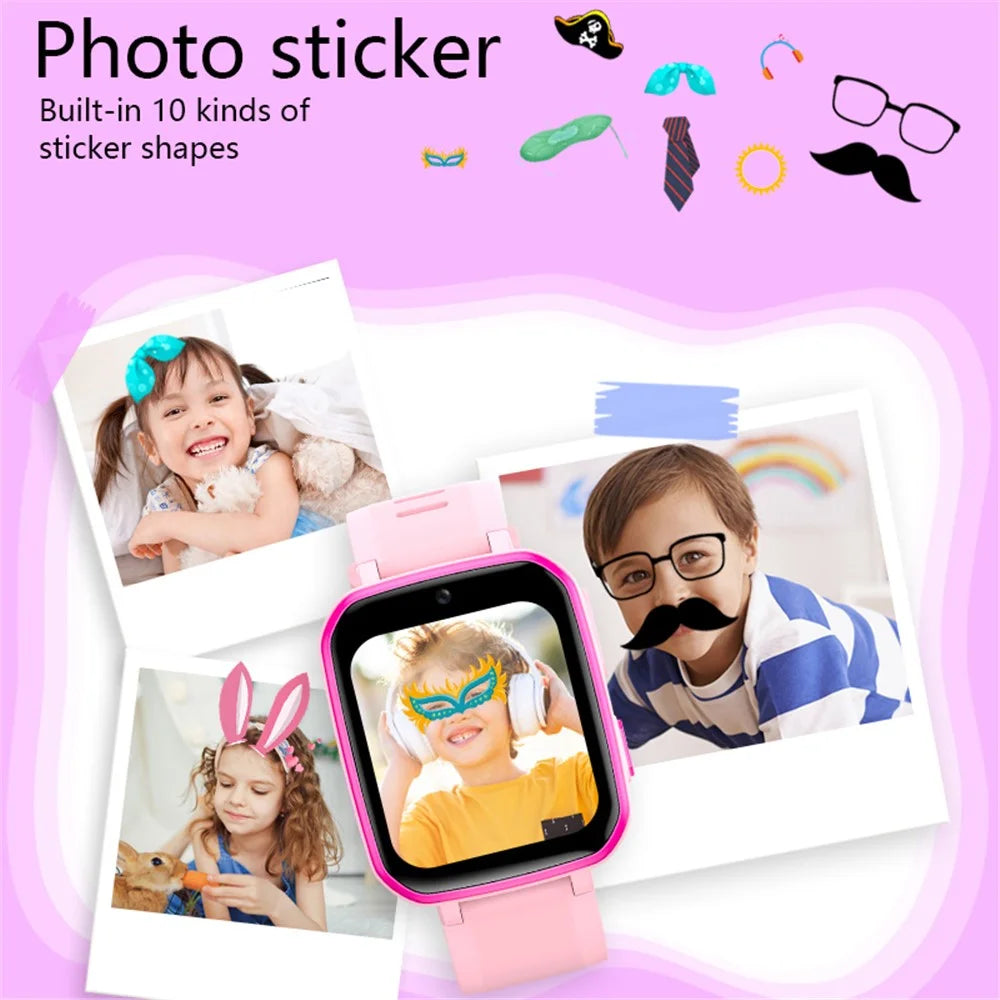 H9 Children Smart Watch Game Music Step Counting Dual Camera Rechargeable Kids Wrist Watch - Pink - 4