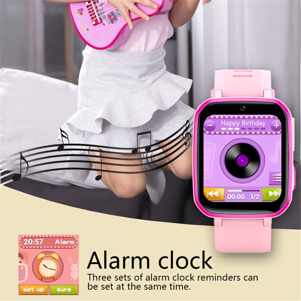 H9 Children Smart Watch Game Music Step Counting Dual Camera Rechargeable Kids Wrist Watch - Pink - 6