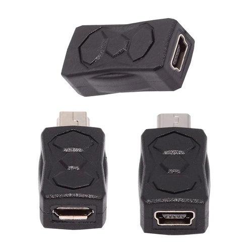 U2-006-MM 3Pcs Micro USB 2.0 to Mini USB 5Pin Male to Female Extension Data Power Adapter - 1