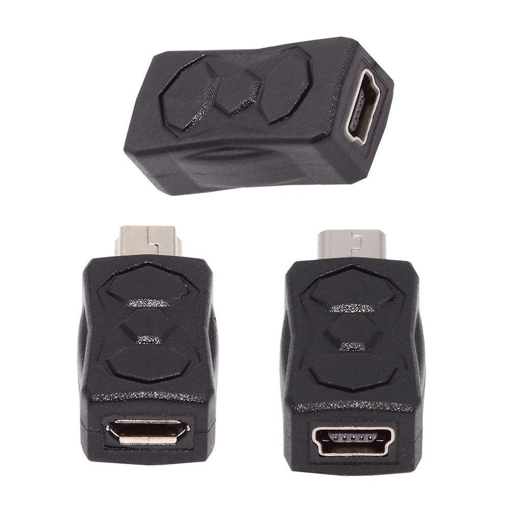 U2-006-MM 3Pcs Micro USB 2.0 to Mini USB 5Pin Male to Female Extension Data Power Adapter - 1