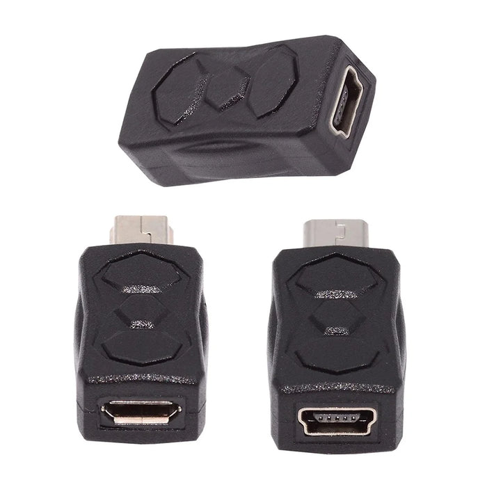 U2-006-MM 3Pcs Micro USB 2.0 to Mini USB 5Pin Male to Female Extension Data Power Adapter - 1