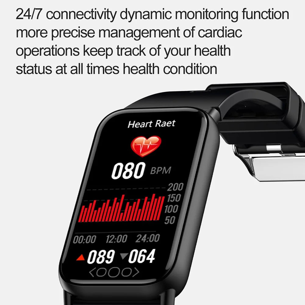 TK72 1.47" Smart Band Multi-Mode Sports Bracelet with Heart Rate Body Temperature Blood Oxygen Monitoring, DeepFit - Black - 6