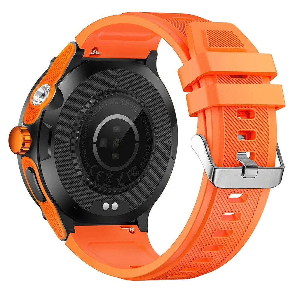KT70 1.53" HD Screen Smart Watch Outdoor Strong Light Lamp Compass Bluetooth-compatible Call Fitness Bracelet - Orange - 3