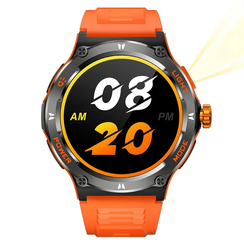 KT70 1.53" HD Screen Smart Watch Outdoor Strong Light Lamp Compass Bluetooth-compatible Call Fitness Bracelet - Orange - 4