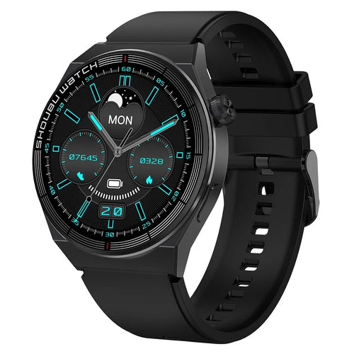ET 3 Pro 1.32-inch Round Screen Smart Watch Waterproof Health Monitoring Bluetooth-compatible Calling Sports Watch - Black / Silicone Strap - 1