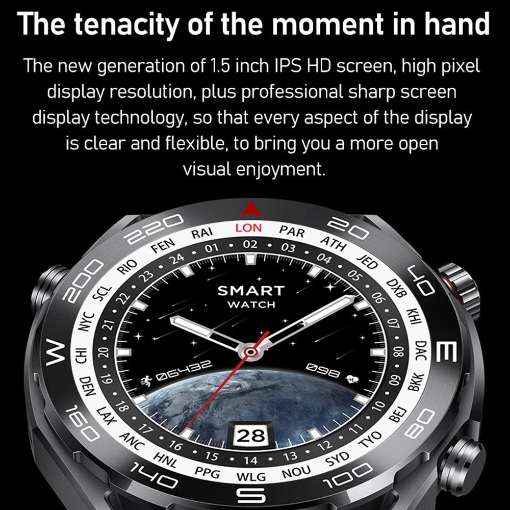 S59 1.5-inch Round Screen Smart Watch Sleep Health Monitoring Bluetooth-compatible Calling Sports Watch - Black Steel Strap - 4