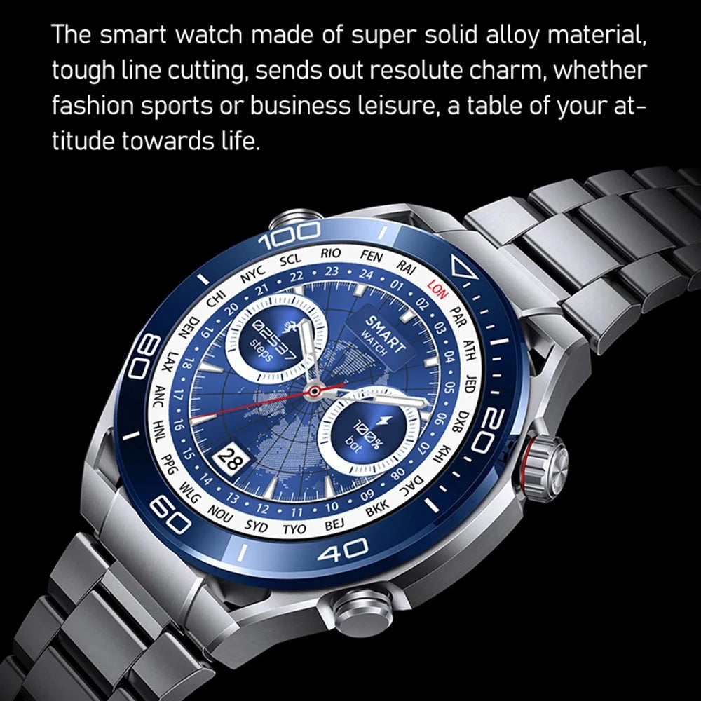 S59 1.5-inch Round Screen Smart Watch Sleep Health Monitoring Bluetooth-compatible Calling Sports Watch - Black Steel Strap - 5