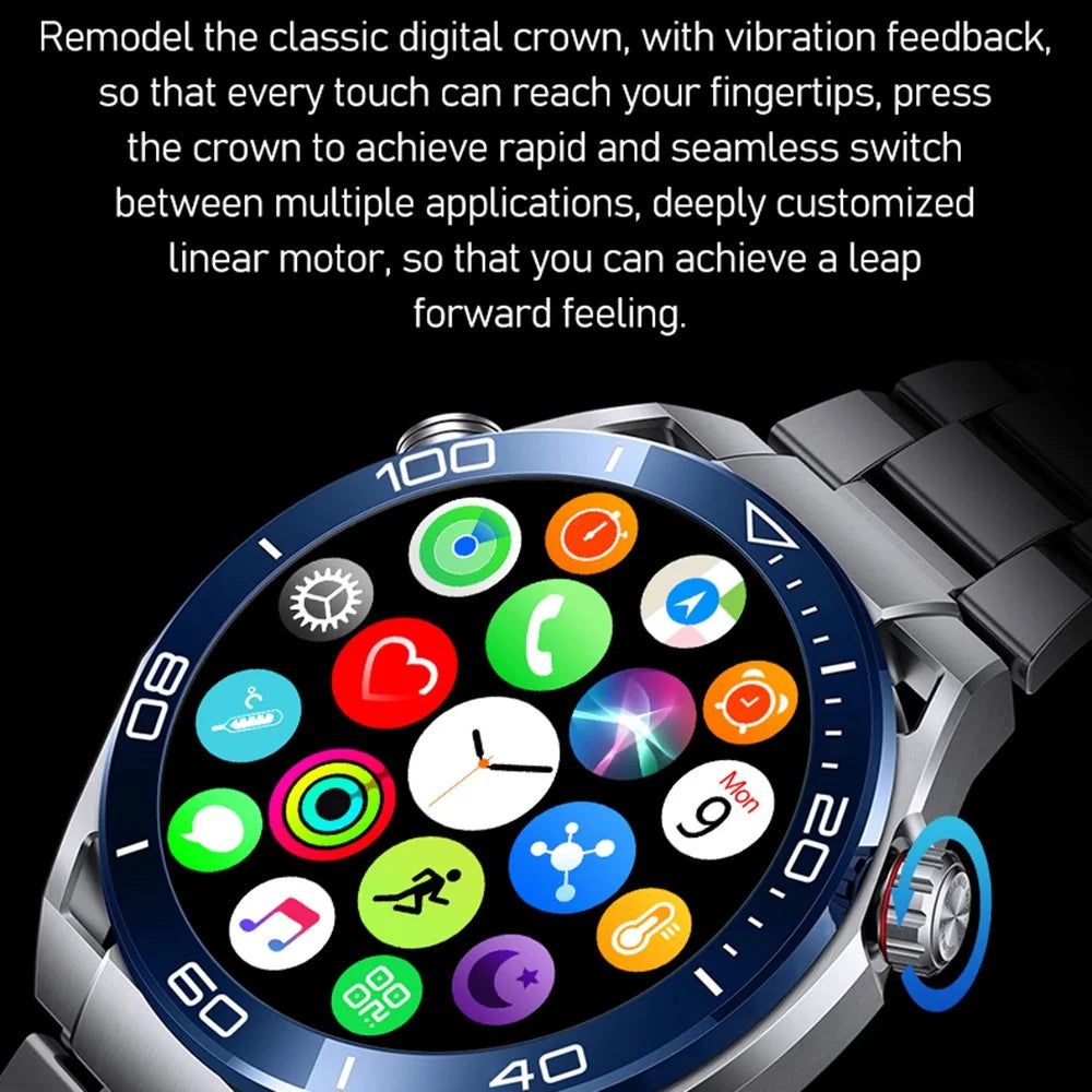 S59 1.5-inch Round Screen Smart Watch Sleep Health Monitoring Bluetooth-compatible Calling Sports Watch - Black Steel Strap - 6