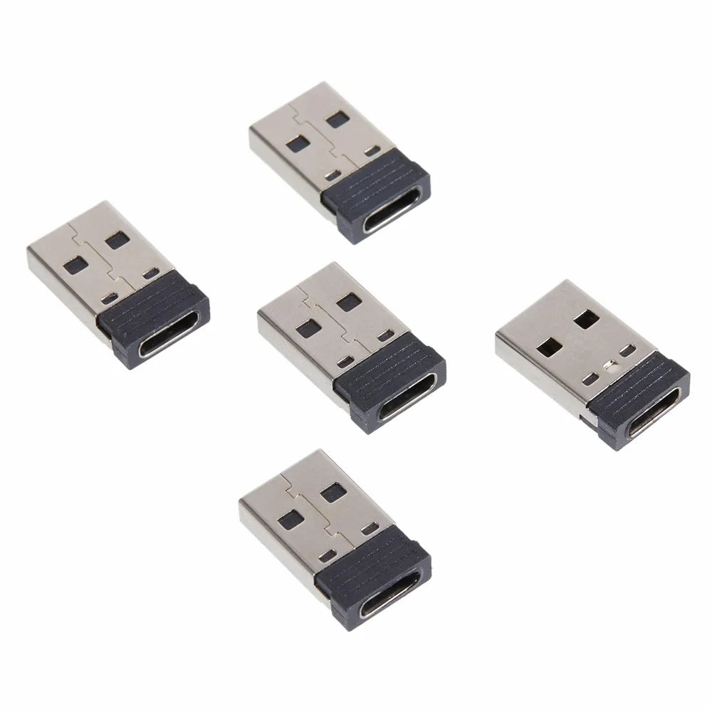 UC-167-BK 5Pcs USB-C Female to USB-A 2.0 Male 480Mbps Data Transfer Charging Adapter - 1