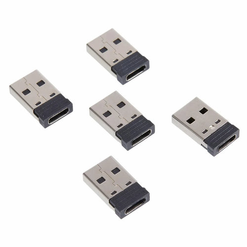 UC-167-BK 5Pcs USB-C Female to USB-A 2.0 Male 480Mbps Data Transfer Charging Adapter - 1