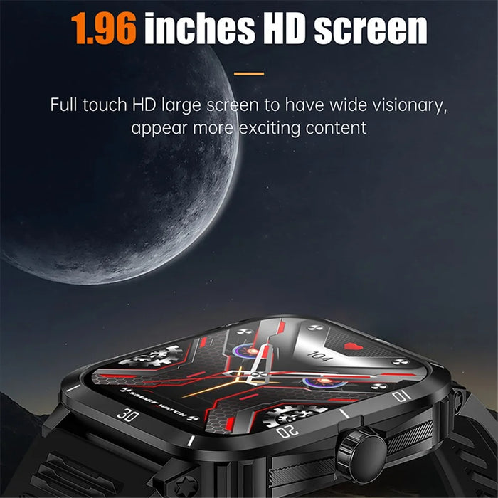 KT71 3ATM Waterproof Outdoor Sports Watch 1.96-inch Screen Bluetooth-compatible Call Smart Bracelet (APP: DaFit) - Black  /  Silver - 4