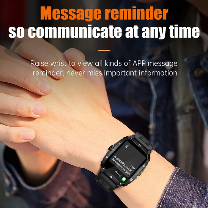 KT71 3ATM Waterproof Outdoor Sports Watch 1.96-inch Screen Bluetooth-compatible Call Smart Bracelet (APP: DaFit) - Black  /  Silver - 6