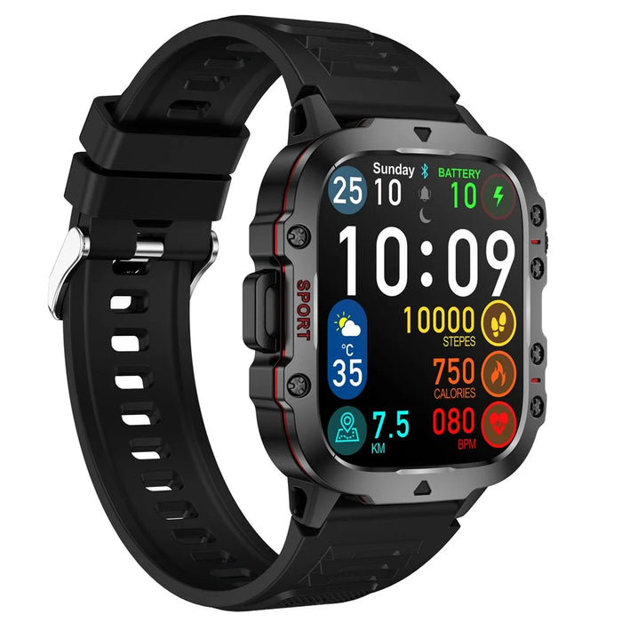 QX11 1.96-inch Display Smart Watch Bluetooth-compatible Talk Outdoor Waterproof Anti-Drop Sports Bracelet for Men - Black - 2