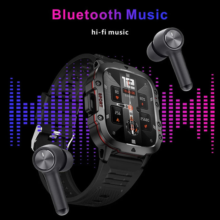 QX11 1.96-inch Display Smart Watch Bluetooth-compatible Talk Outdoor Waterproof Anti-Drop Sports Bracelet for Men - Black - 6