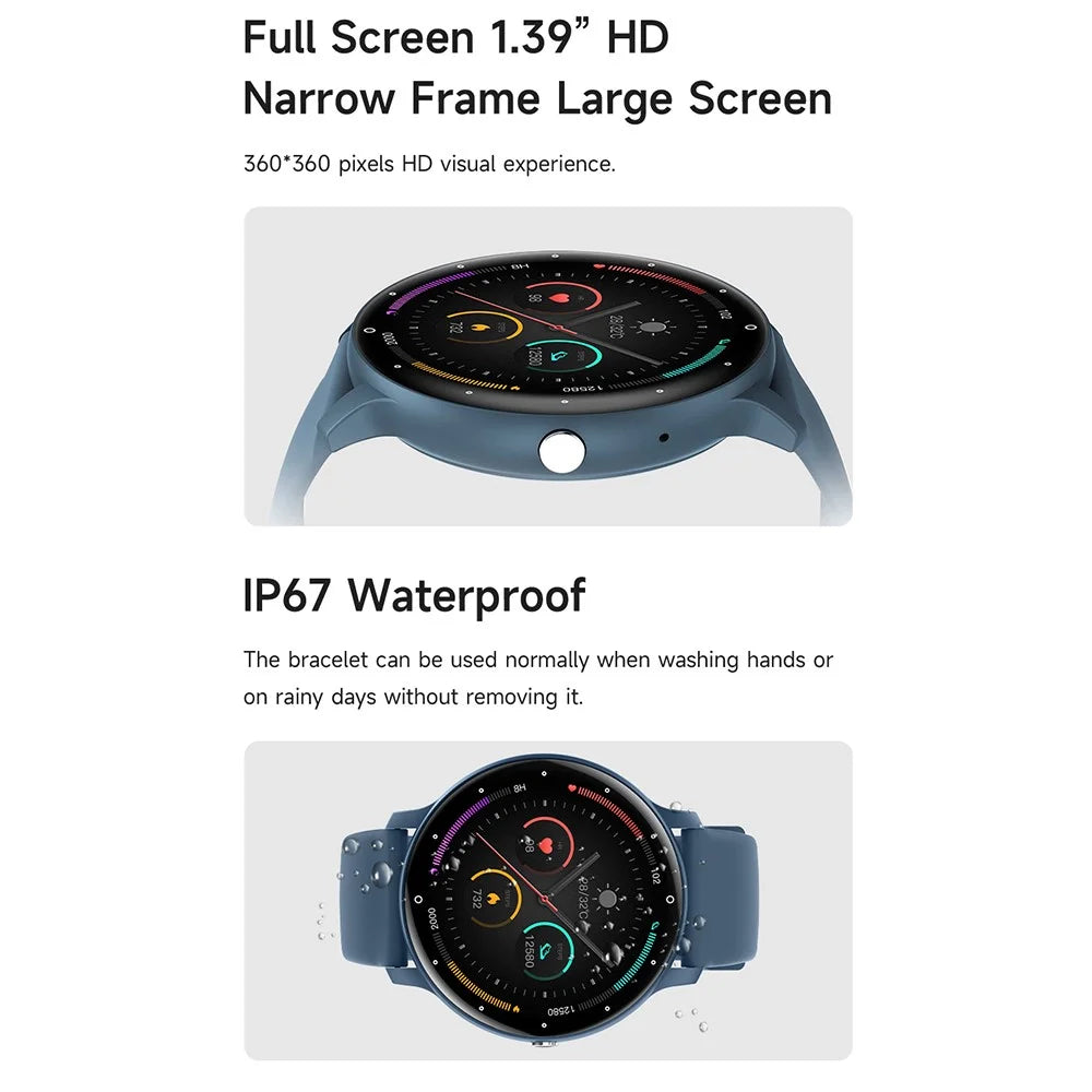 DEVIA Smart Watch WT1 1.39-inch Display IP67 Waterproof Bluetooth-compatible Call Sports Bracelet with Health Monitoring - Black - 2
