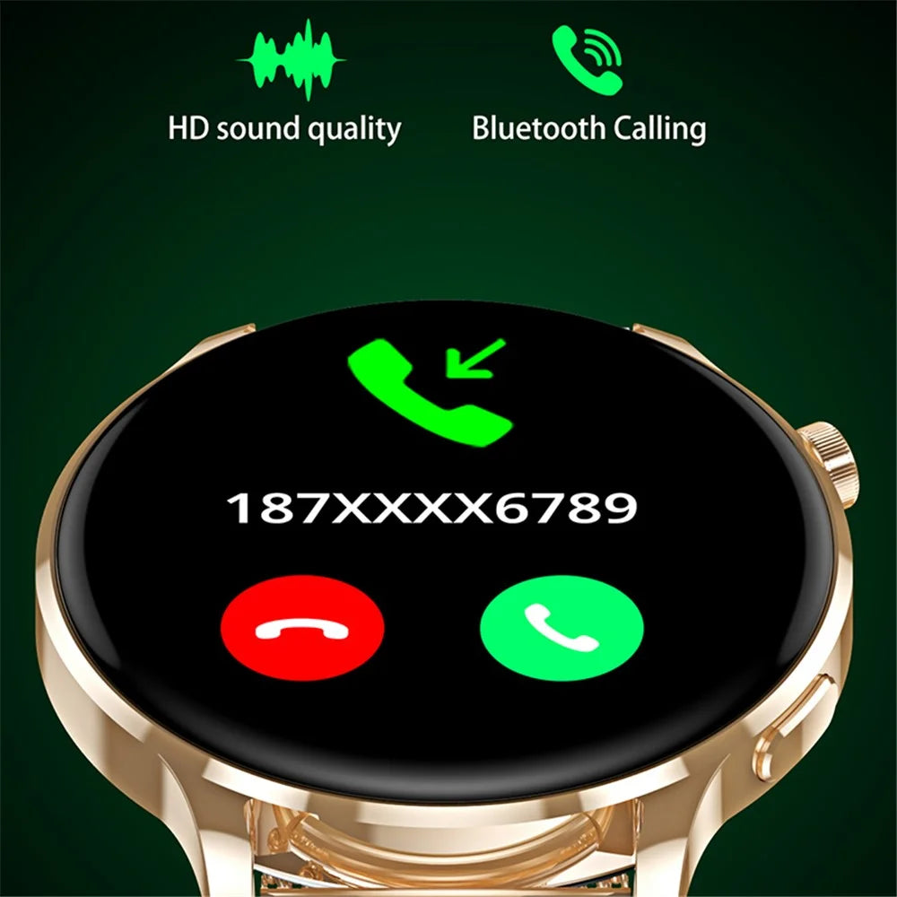 Watch3 pro 1.3" AMOLED Smart Watch with Metal Case Bluetooth-compatible Call Women Health Bracelet with Heart Rate Monitoring - Gold - 4