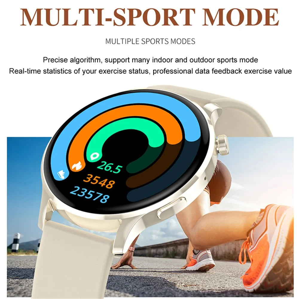 Watch3 pro 1.3" AMOLED Smart Watch with Metal Case Bluetooth-compatible Call Women Health Bracelet with Heart Rate Monitoring - Gold - 6