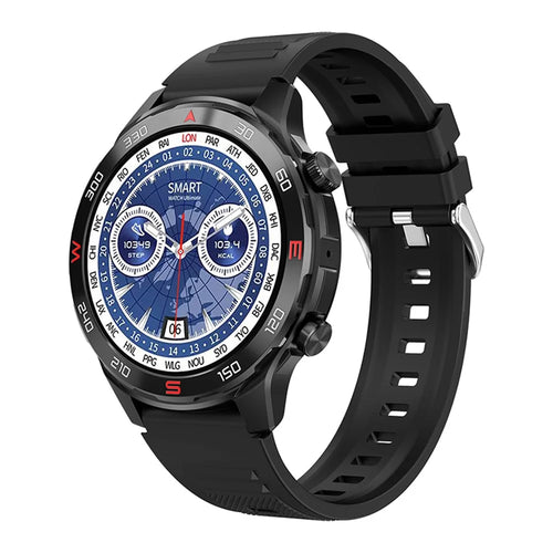 D03 1.6-Inch Large Screen Smart Watch Waterproof Bluetooth-compatible Calls Health Tracker Monitor Band - Silicone / Black - 1