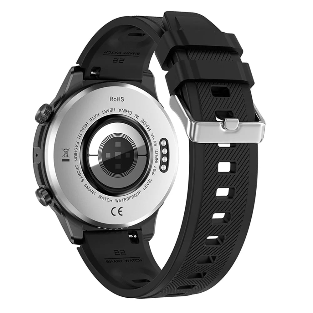 D03 1.6-Inch Large Screen Smart Watch Waterproof Bluetooth-compatible Calls Health Tracker Monitor Band - Silicone / Black - 3