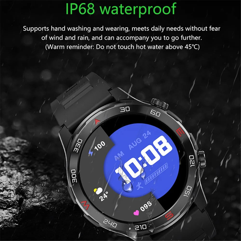 D03 1.6-Inch Large Screen Smart Watch Waterproof Bluetooth-compatible Calls Health Tracker Monitor Band - Silicone / Black - 6