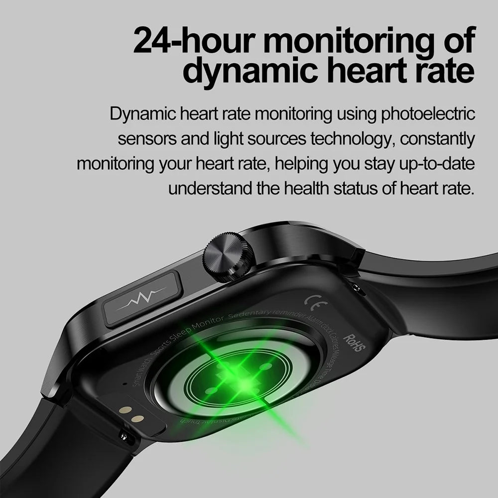 ET580 2.04" AMOLED Smart Watch Bluetooth-compatible Call ECG Health Bracelet, Leather Strap - Black - 5
