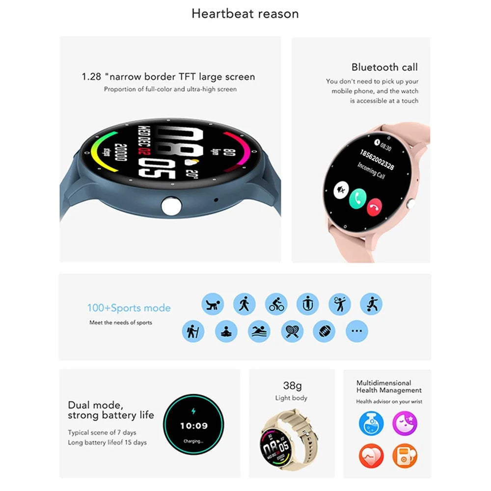 ZL02CPRO 1.28 Inch Heart Rate Monitor Multiple Sports Mode Smart Watch - Blue - 4