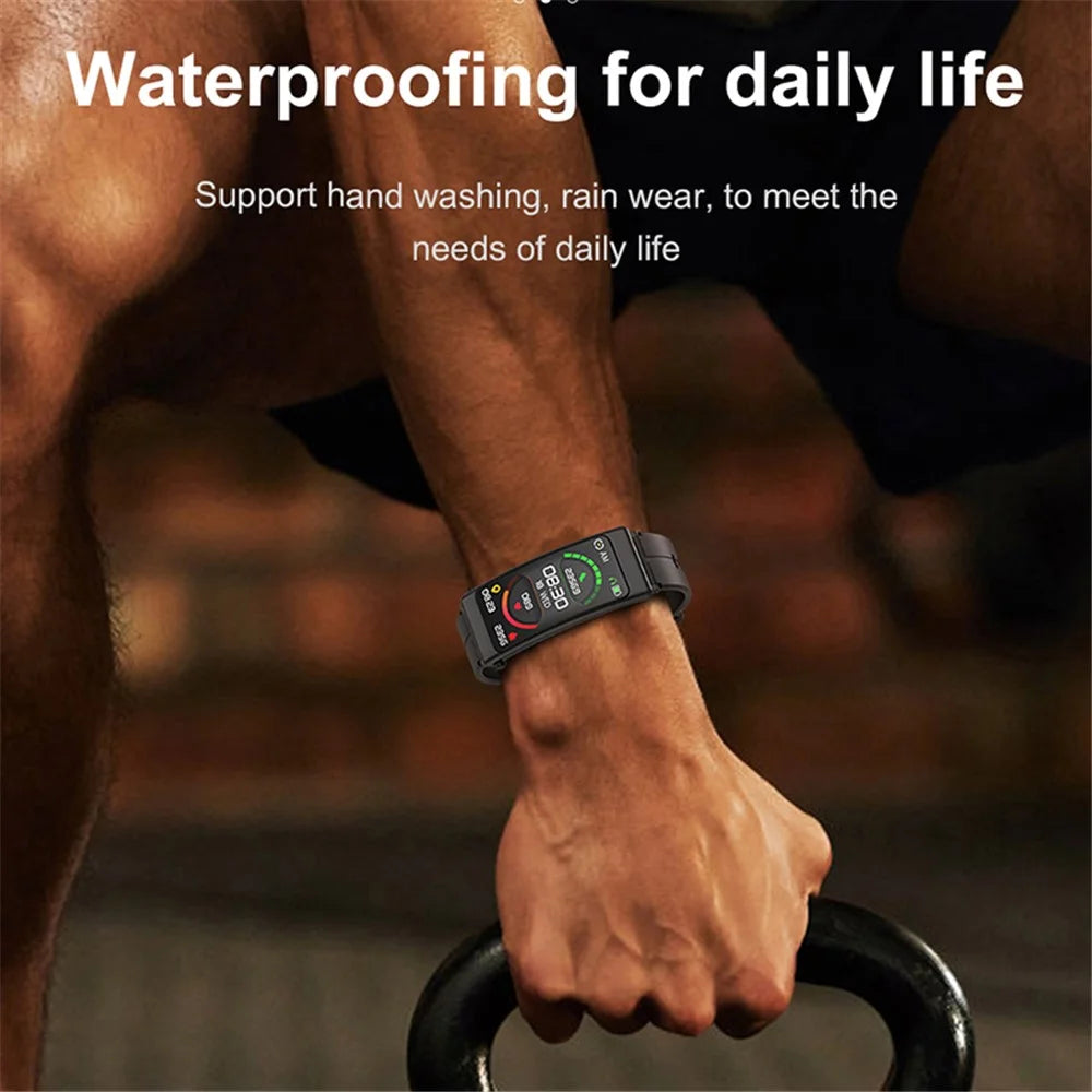K13 2-in-1 1.14-inch Smart Watch Bluetooth-compatible Earphone Sports Bracelet, Leather Strap - Black - 7