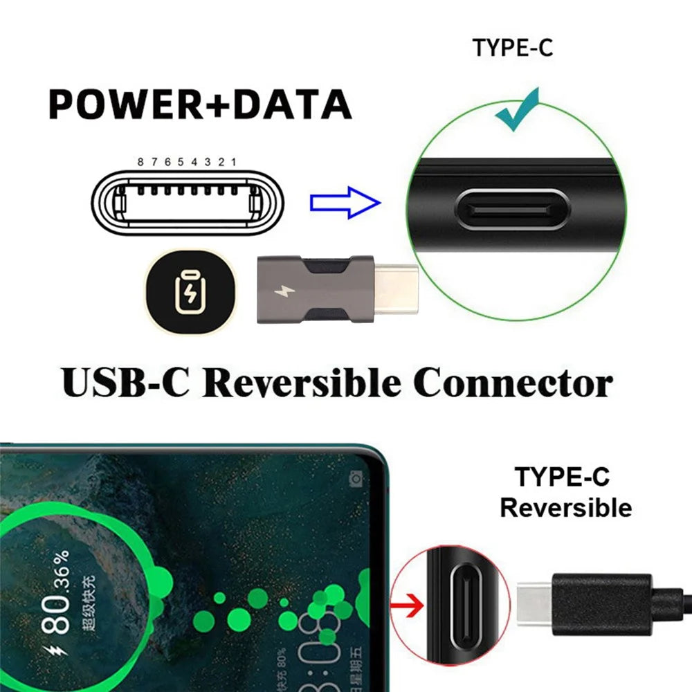 U2-058-LT021 2Pcs / Set USB-C Male to 8P Female Adapter 480Mbps Data Transfer (Gold+Dark Grey) - 3