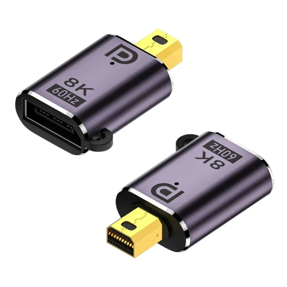 Mini DP Male Adapter to DP 1.4 Female Converter Support 8K HD Video Data Transmission - 1